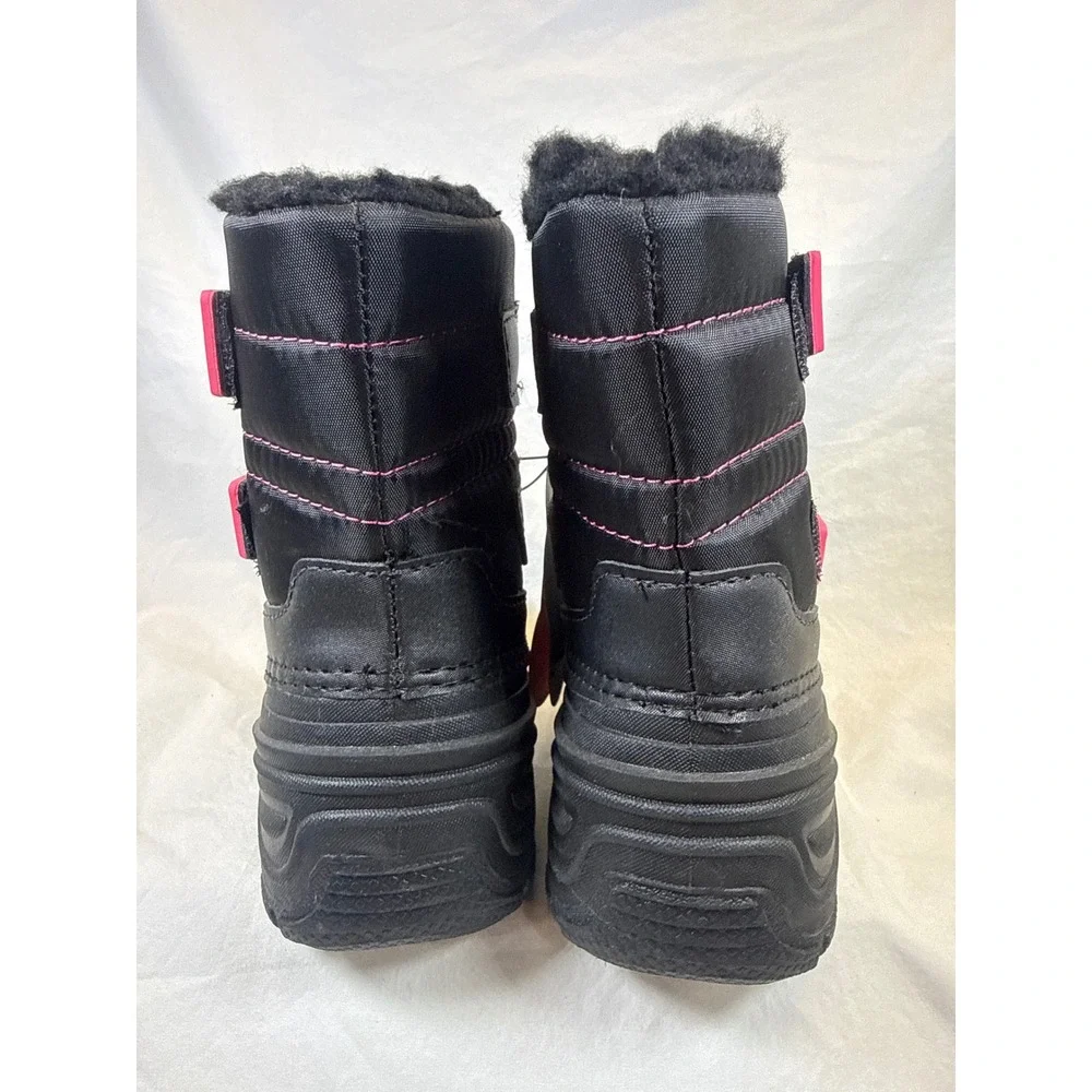 Wonder Nation Kids Black Pink Winter Snow Boots -5F Rated Size 12 NEW